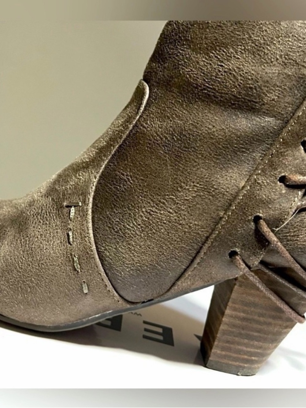Women’s Brown Stacked Heel Ankle Boot - Picture 2 of 5